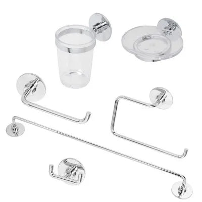 Set accessori a muro 6 pezzi in acciaio cromato e viti incluse  Idea