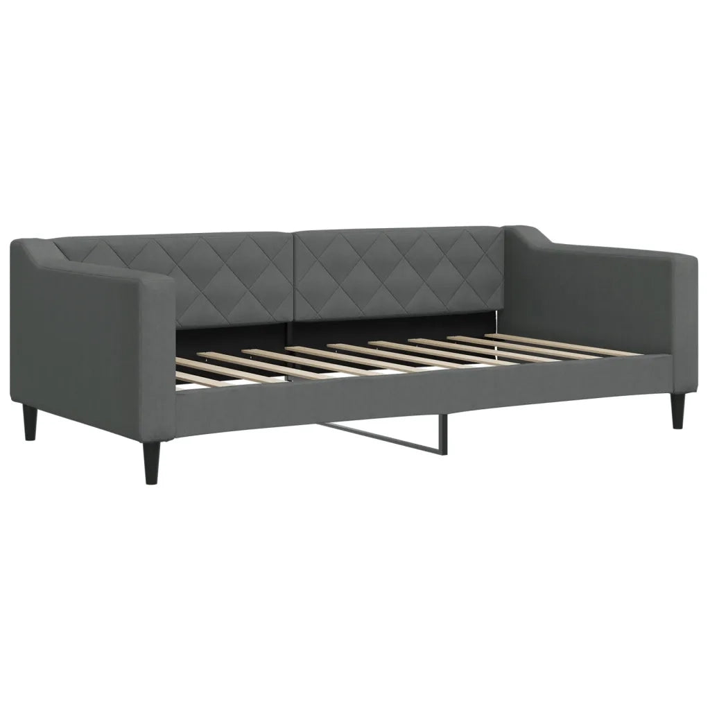 Letto singolo | Letto per adulti | Letto da Giorno Grigio Scuro 90x190 cm in Tessuto