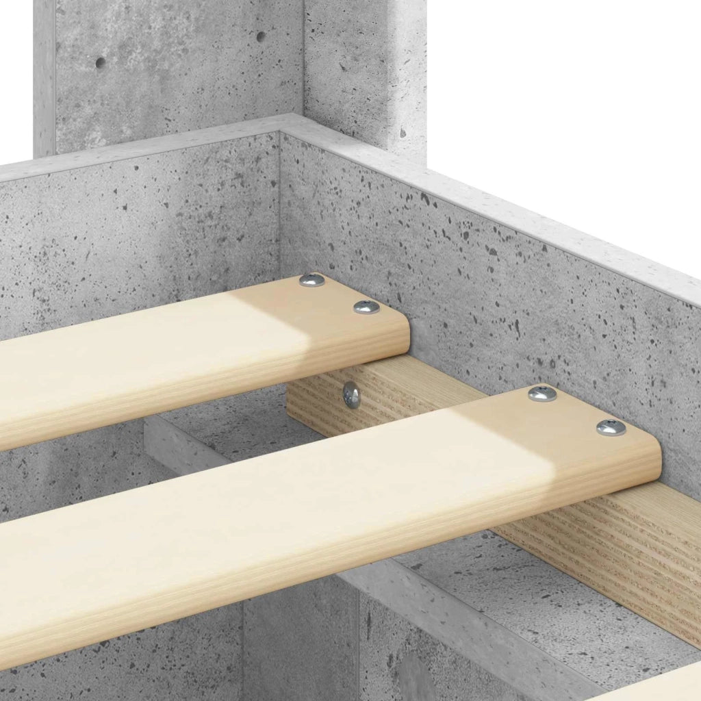 Struttura del letto con stoccaggio e testata Grigio Cemento 3413998