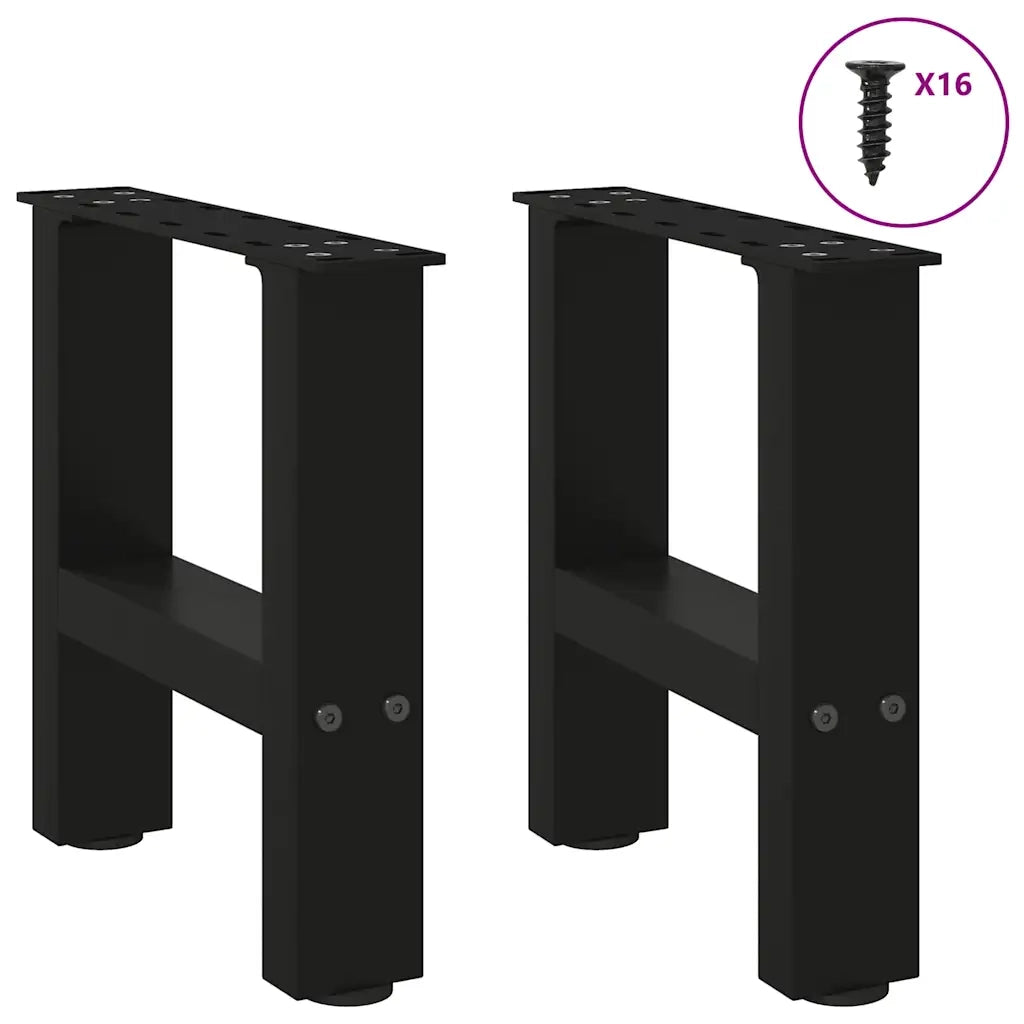 Gambe per Tavolino da Caffè Nere 2 pz 30x(30-31) cm Acciaio 4013252