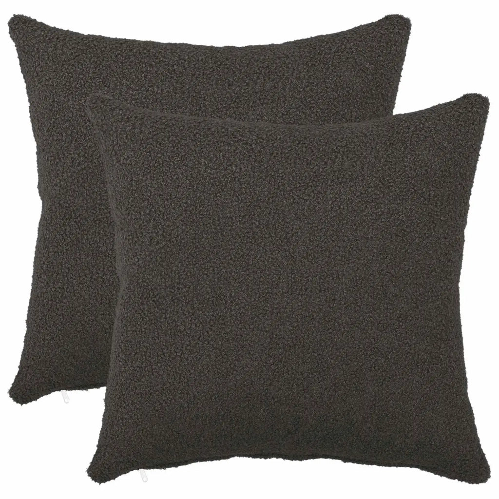 Federa 2 pcs HEERLEN Grigio Scuro 50 x 50 cm Bouclé 910918