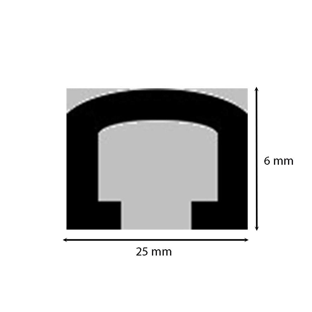 Listello testa arrotondata in alluminio 2,5 metri : Modello - 10X6MM LUCIDA