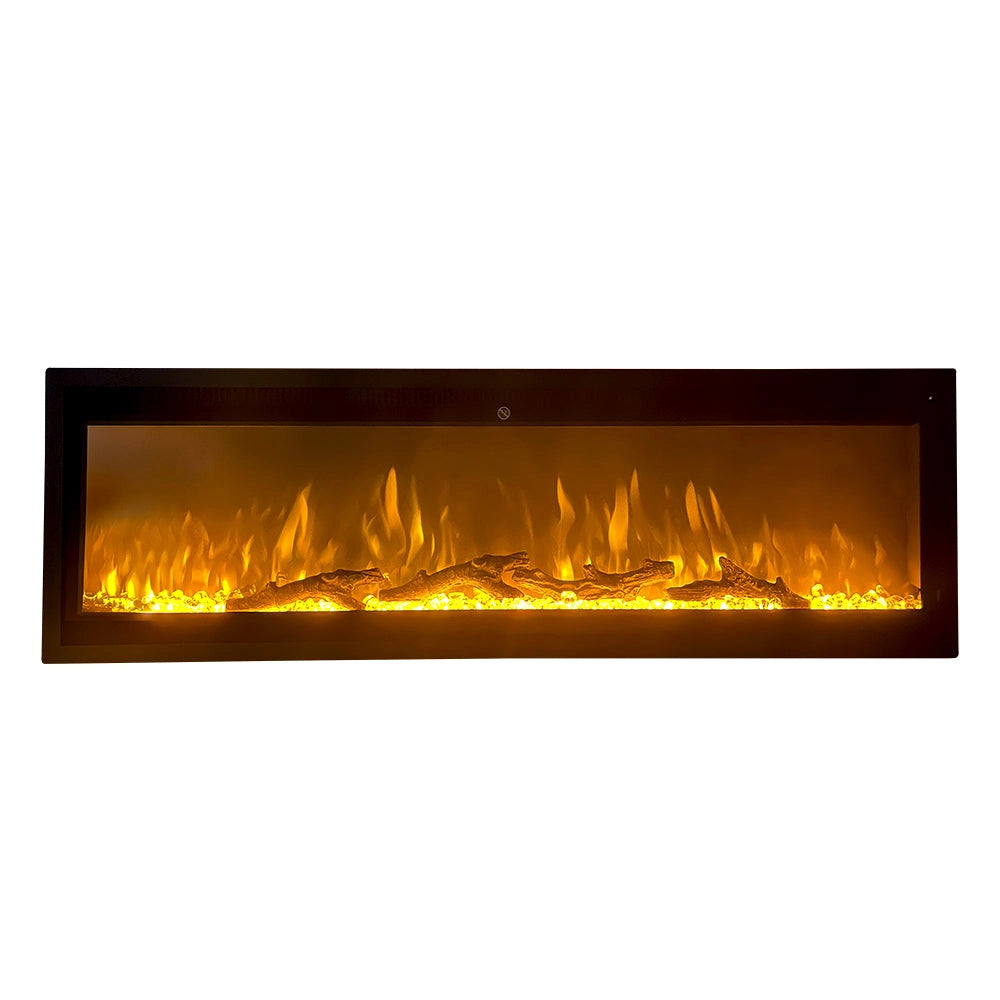 Camino elettrico caminetto da parete a incasso frontale CHICAGO130 L127 x P14 x H45