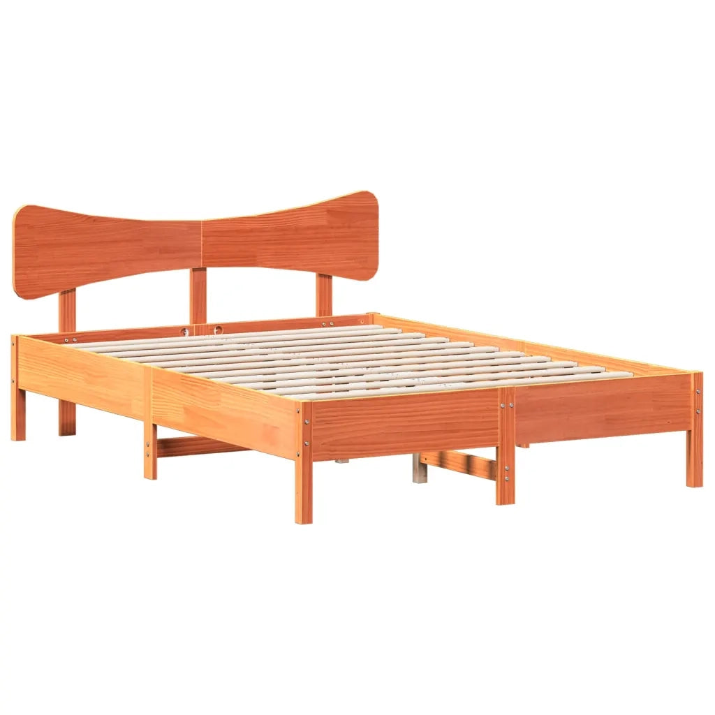Giroletto senza Materasso-Struttura Letto Marrone Cera 150x200 cm Legno di Pino 711417