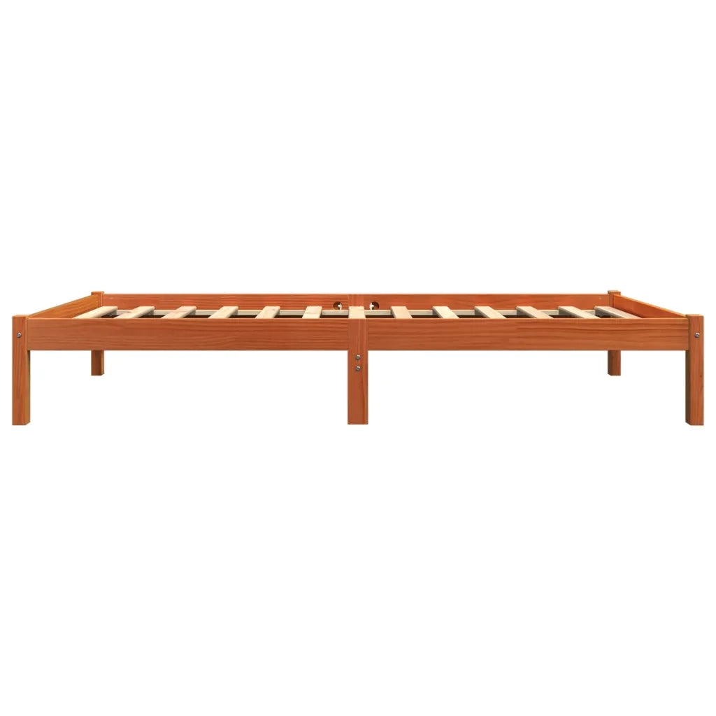 Giroletto senza Materasso-Struttura Letto Marrone Cera 100x200 cm Legno di Pino 877739