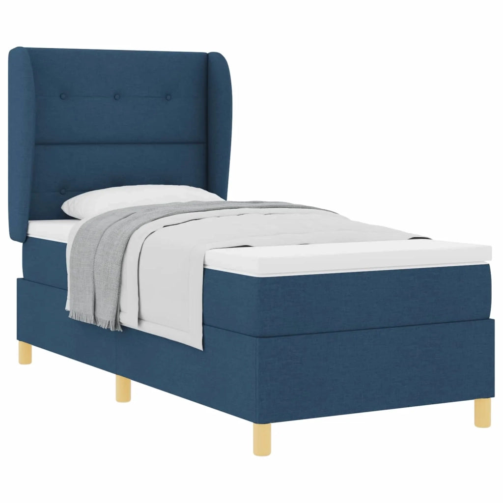 Letto a molle con materasso Blu 200 x 90 cm Tessuto 3340738