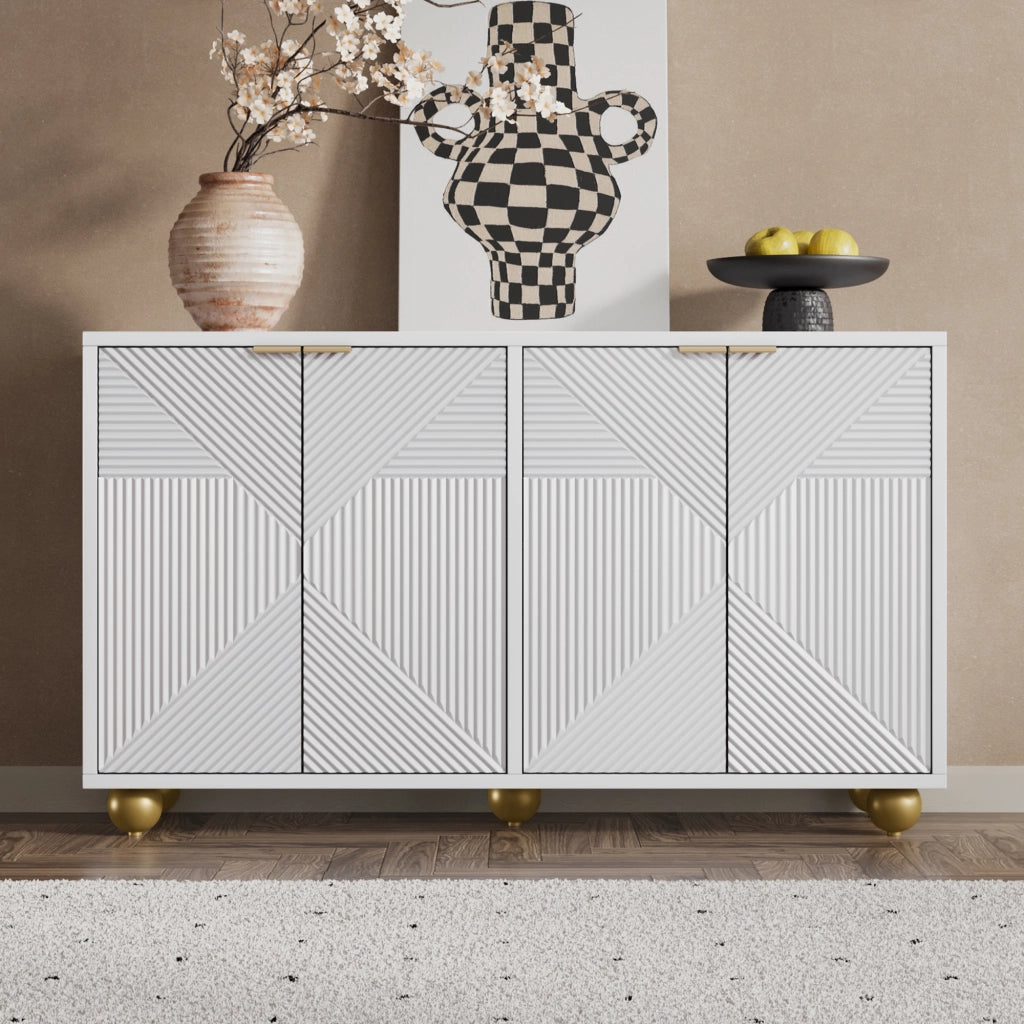 Credenza con Ante e Ripiani ¨C MINIMAL ¨C Legno, Metallo