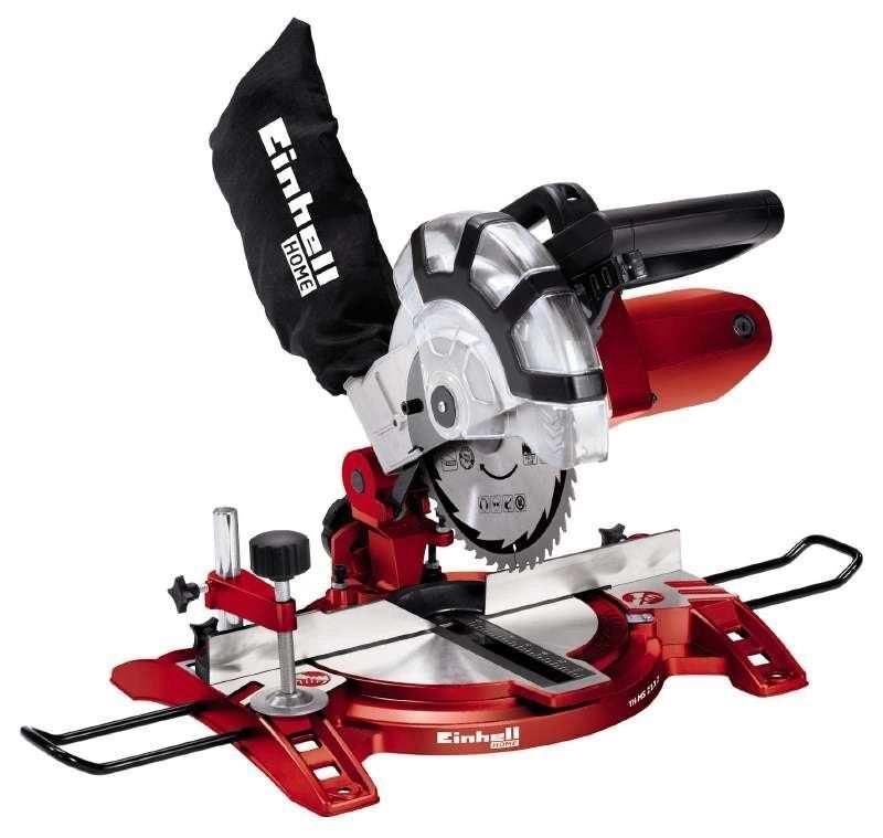 Einhell TC-MS 2112 Troncatrice per Legno 1600 W 5000 rpm Lama HM 210 mm Piano in Alluminio Taglio Obliquo 45°