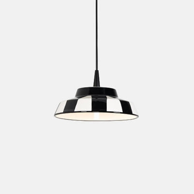 Circus Lampada a Sospensione LED 8W 3000K Ceramica Made in Italy Design Moderno a Righe Diametro 24 cm Altezza Regolabile fino a 300 cm Bianco