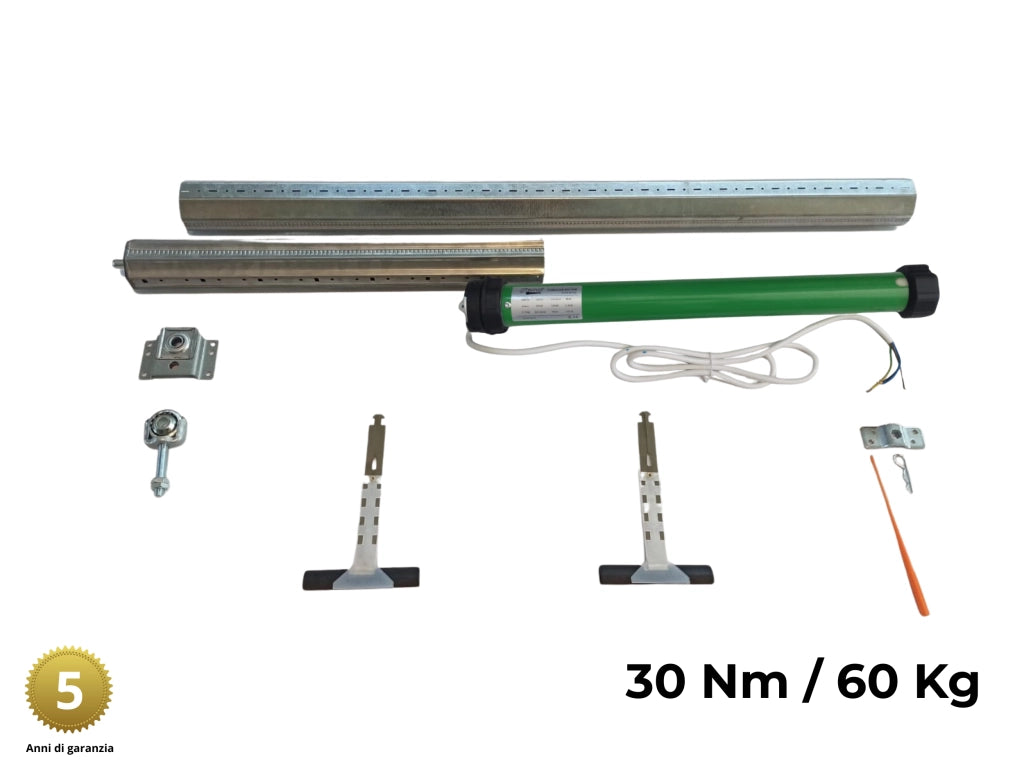 Kit motori tapparelle 60 kg 30 Nm Rullo da 100 cm a 135 cm Completo con Molle di Sicurezza