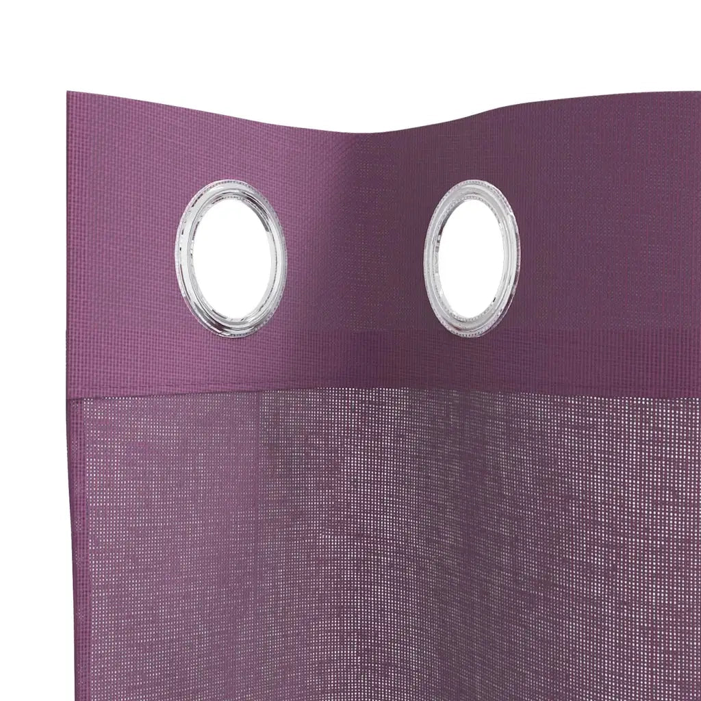 Tende in Voile con Occhielli 2 pz Viola 140x225 cm