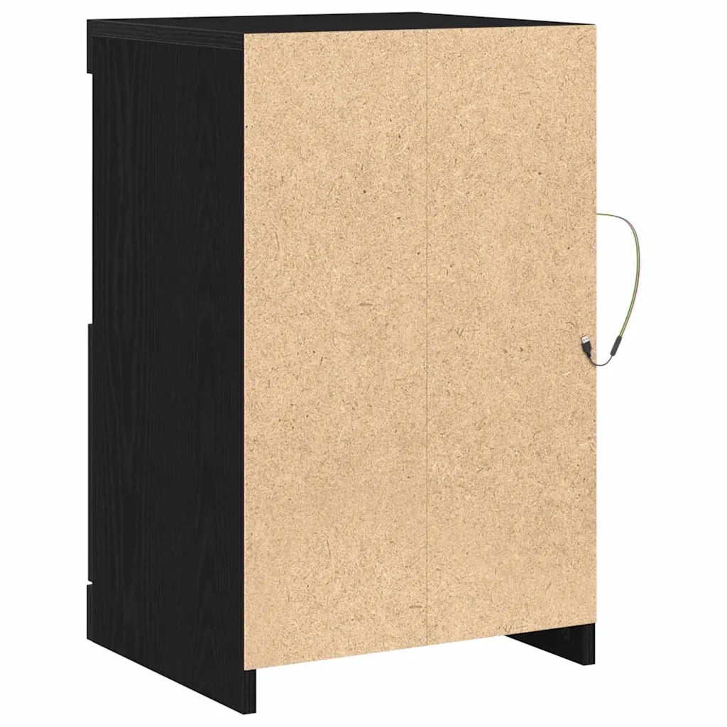 Credenza | Madia LED Rovere Nero 41 x 37 x 67 cm Legno multistrato