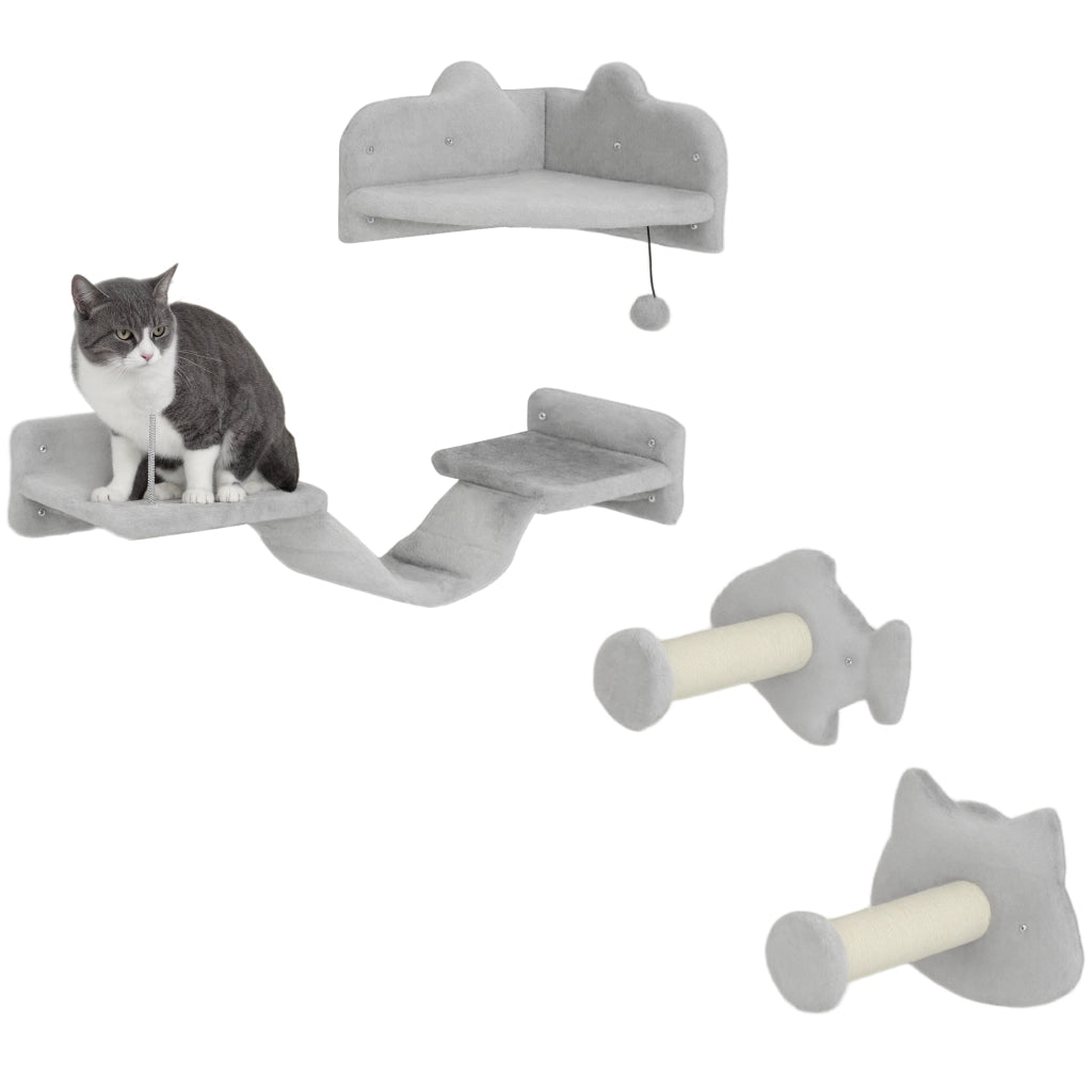 Gioco per Gatti con Scaletta e Piattaforma ¨C Minimal ¨C Grigio