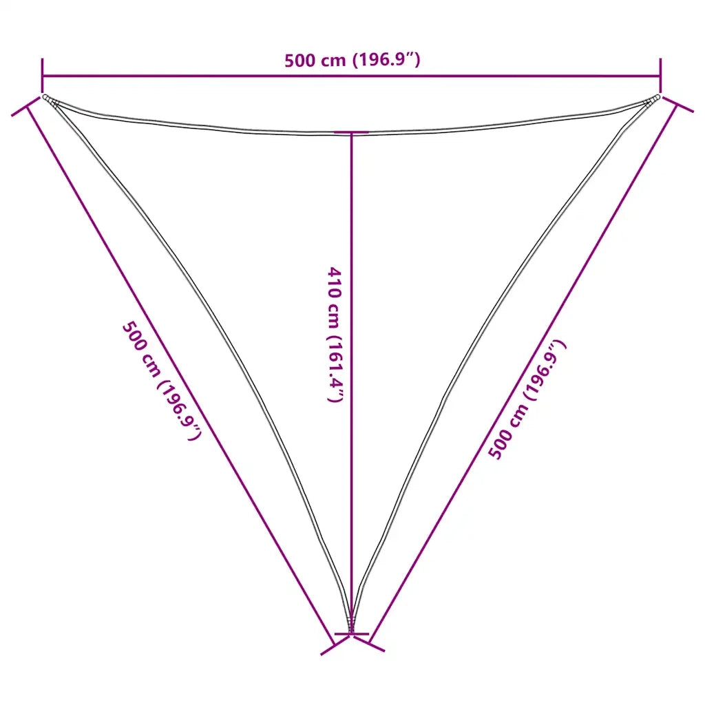 Vela Ombreggiante-Parasole a vela Tessuto Oxford Triangolare 5x5x5 m Verde Scuro