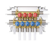 COLLETTORE MULTI-INTERCETTAZIONE DA INCASSO PREMONTATO PER IMPIANTI SANITARI MODELLO K4.3 ATTACCO FASTEC F13   TECO Srl