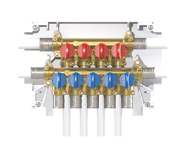 COLLETTORE MULTI-INTERCETTAZIONE DA INCASSO PREMONTATO PER IMPIANTI SANITARI MODELLO K4.3 ATTACCO FASTEC F13   TECO Srl