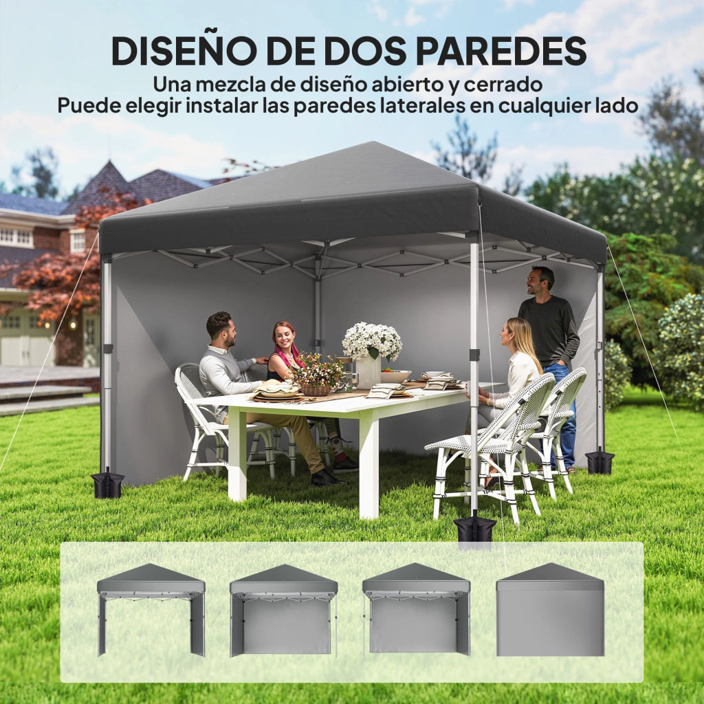 Tenda da giardino pieghevole 3x3 m ¨C Minimal ¨C grigio scuro