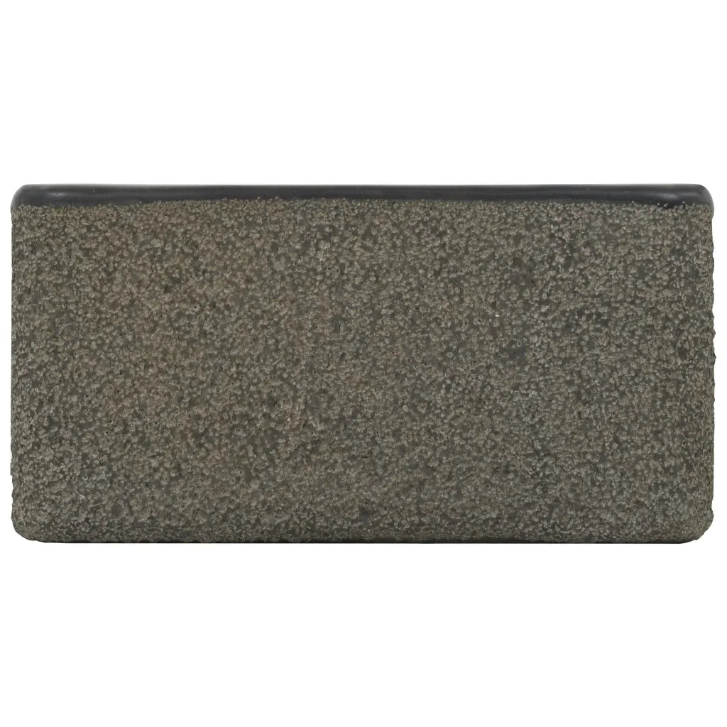 Lavandino-Lavabo-Lavello 30x30x15 cm in Pietra di Fiume Nero