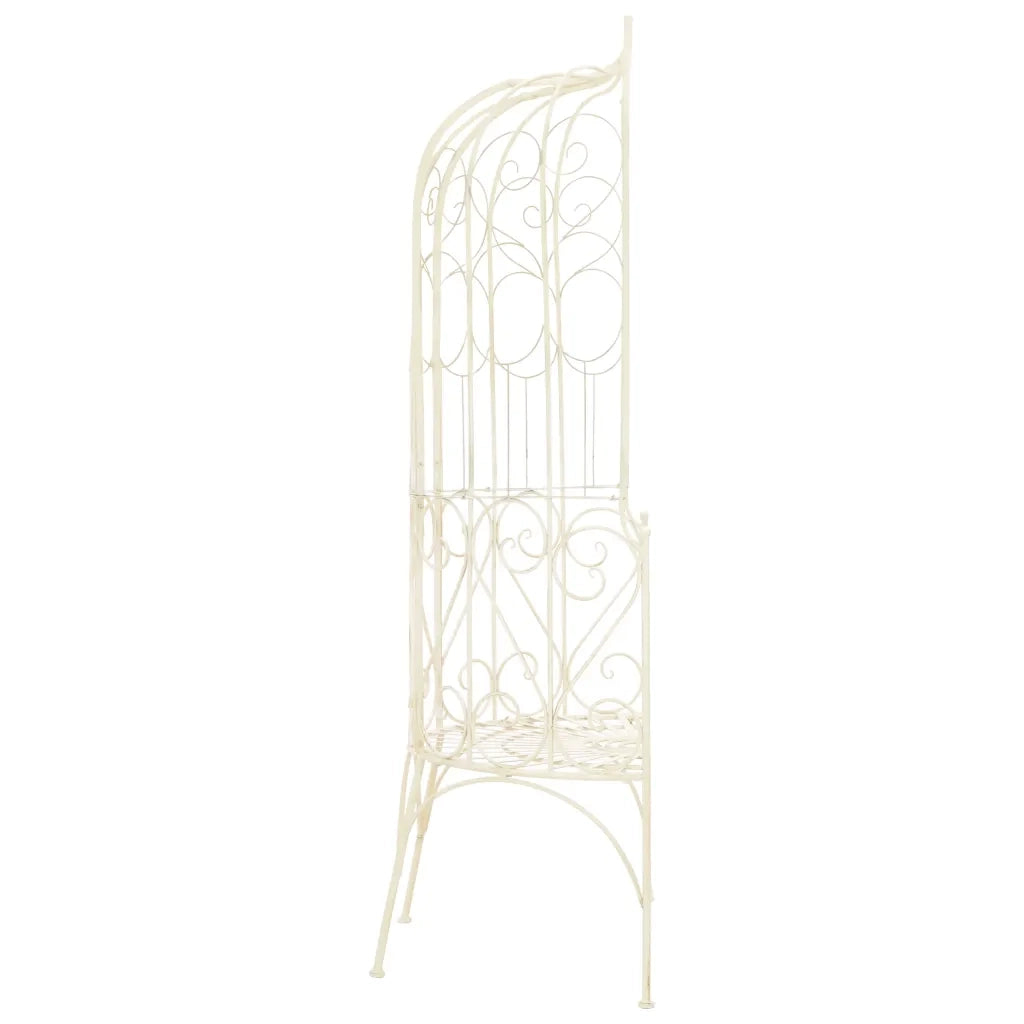 Panchina da Giardino | Panca da Giardino 95 cm in Ferro Bianco Anticato