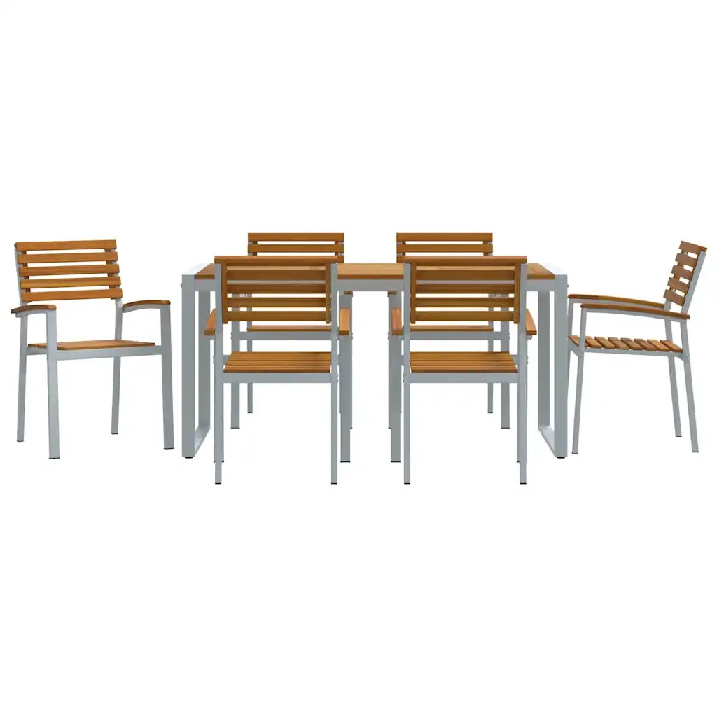 Set da Pranzo per Giardino 7 pcs Grigio 3284362