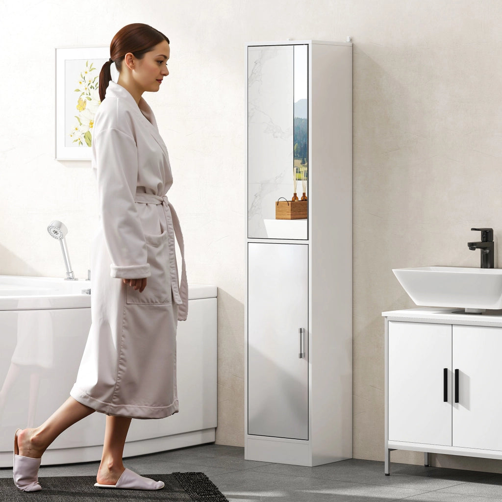 Mobiletto Sottolavabo con 2 Ante e 2 Ripiani ¨C zephmum ¨C Bianco 60x35x60 cm