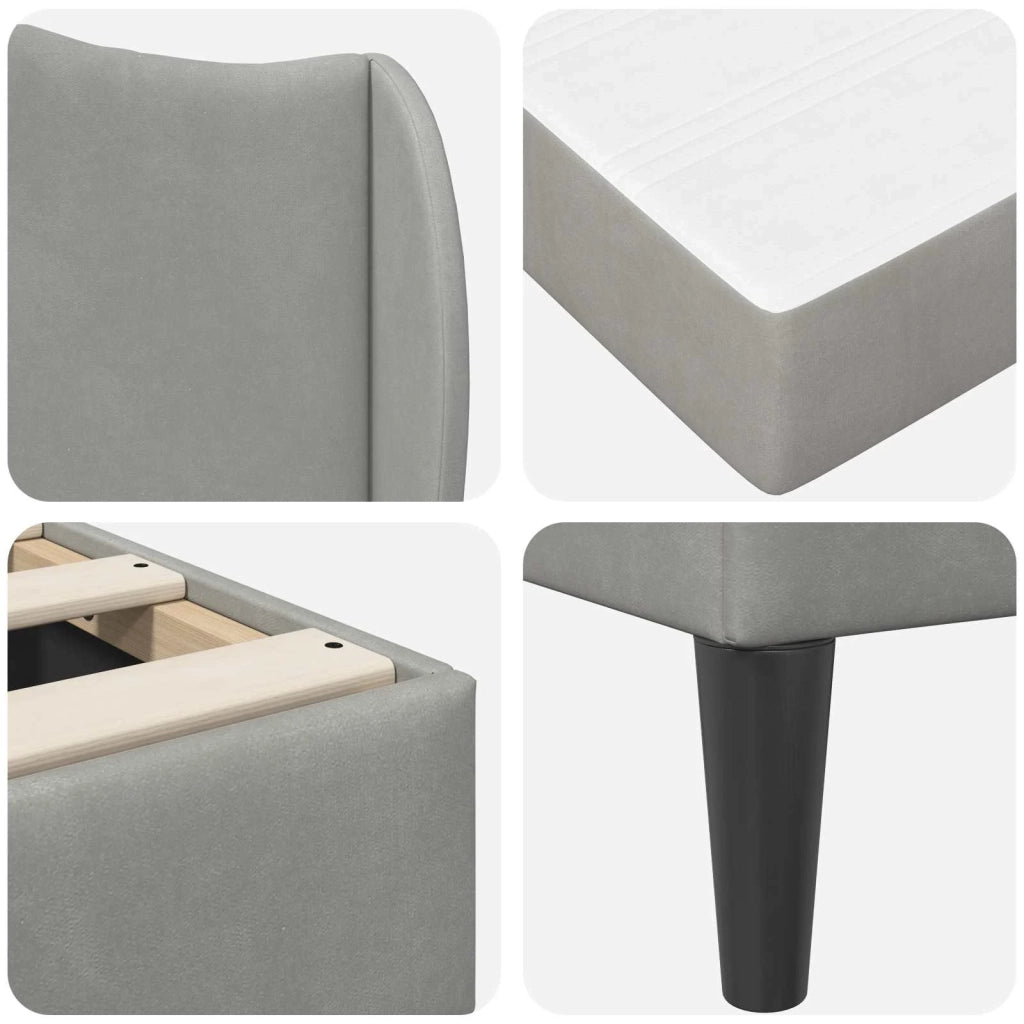 Letto singolo | Letto per adulti | Struttura del letto Grigio Chiaro 100 x 200 cm Velluto