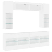 Mobile porta TV/armadio/parete attrezzata da 6 pezzi per soggiorno camera da letto o sala da pranzo con luci LED bianco (02_0025346)