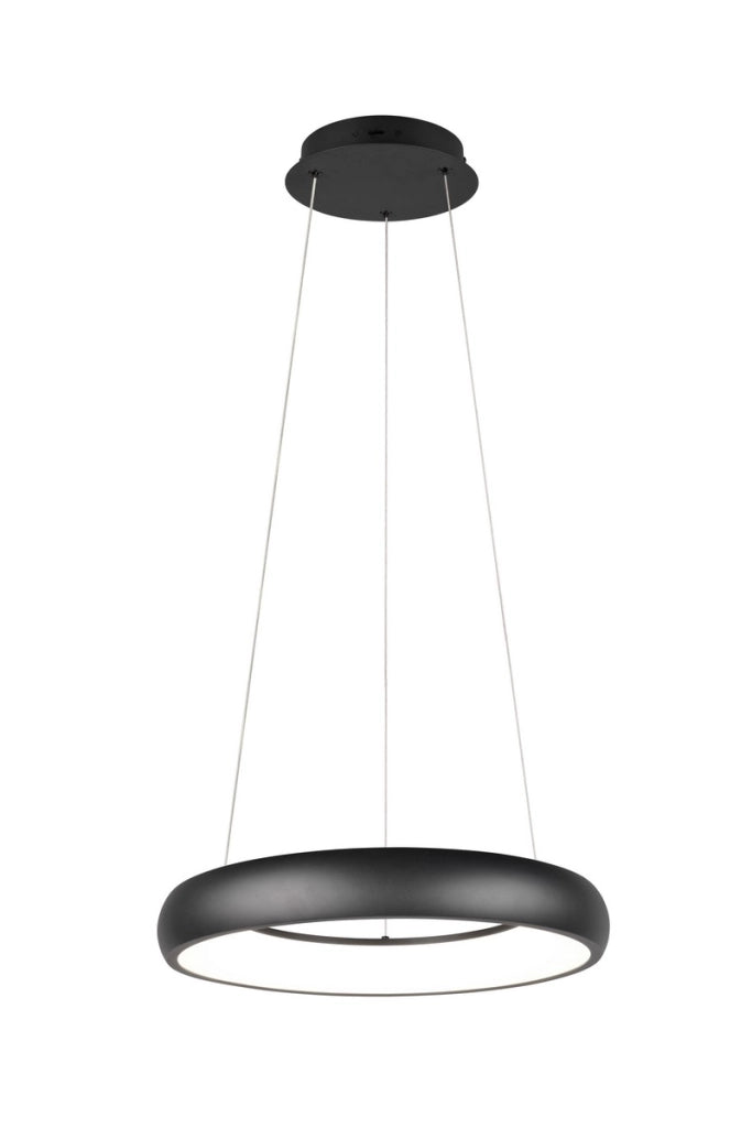 Lampada a sospensione Cardona Trio nera anello 46cm LED 29W