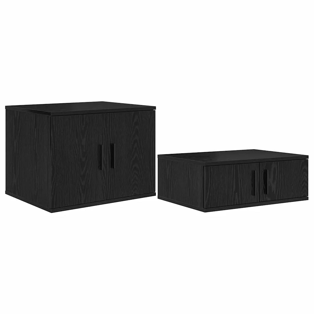 Armadio 2 pcs Rovere Nero 108 x 41 x 40 cm Legno multistrato 866668