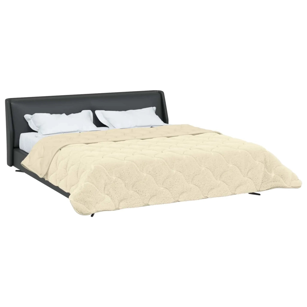 Duvet Invernale Crema 220 x 240 cm Microfibra e Fleece Teddy 42026370