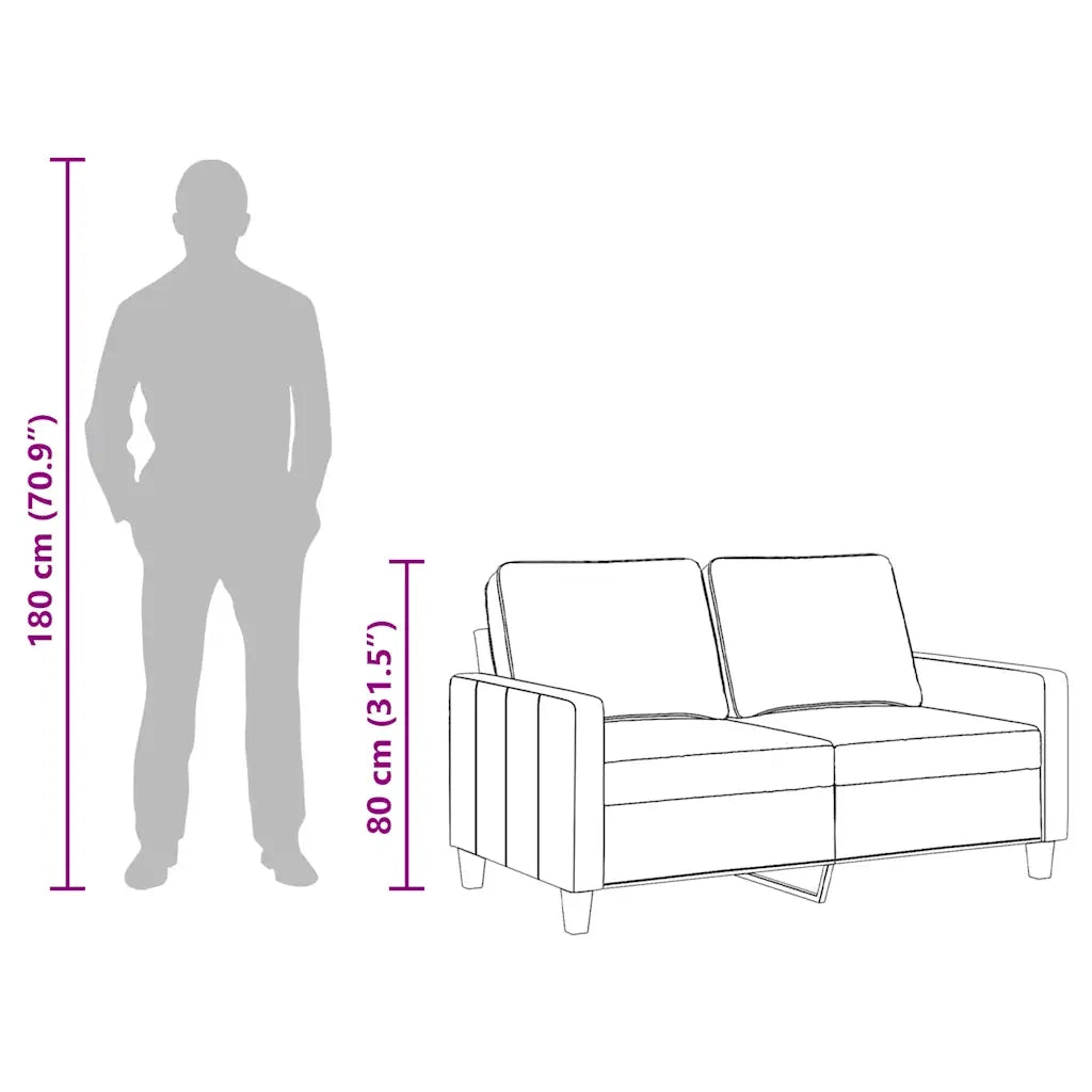 Divano | Divano da soggiorno | Sofa a 2 Posti Marrone 120 cm in Tessuto