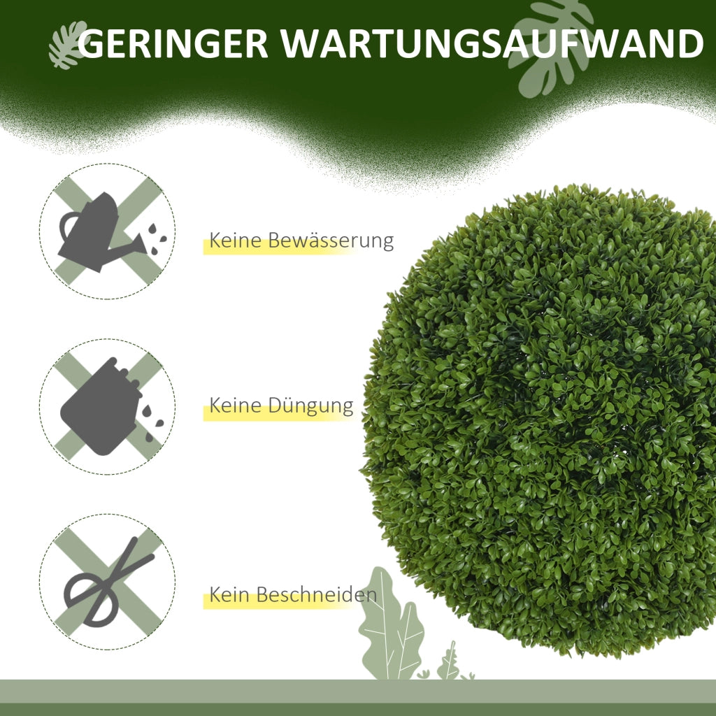 Set 2 Piante Artificiali Buxus Sfera ¨C Minimal ¨C Verde