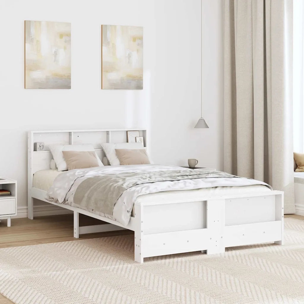 Letto matrimoniale | Letto per adulti | Struttura del letto Bianco 120 x 200 cm Legno multistrato