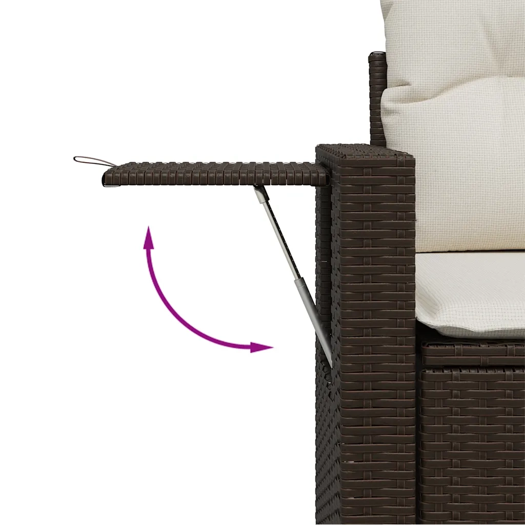 Set Divani da Giardino 10pz con Cuscini in Polyrattan Marrone 3326544