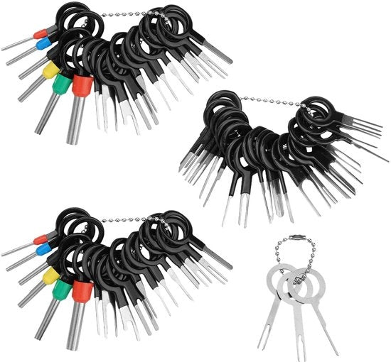 Kit di rimozione terminali 59 pezzi - set di rimozione terminali - set di esclusioni autoset - rimozione pin-less - set di connettori cavo - facile da usare - rimozione terminali