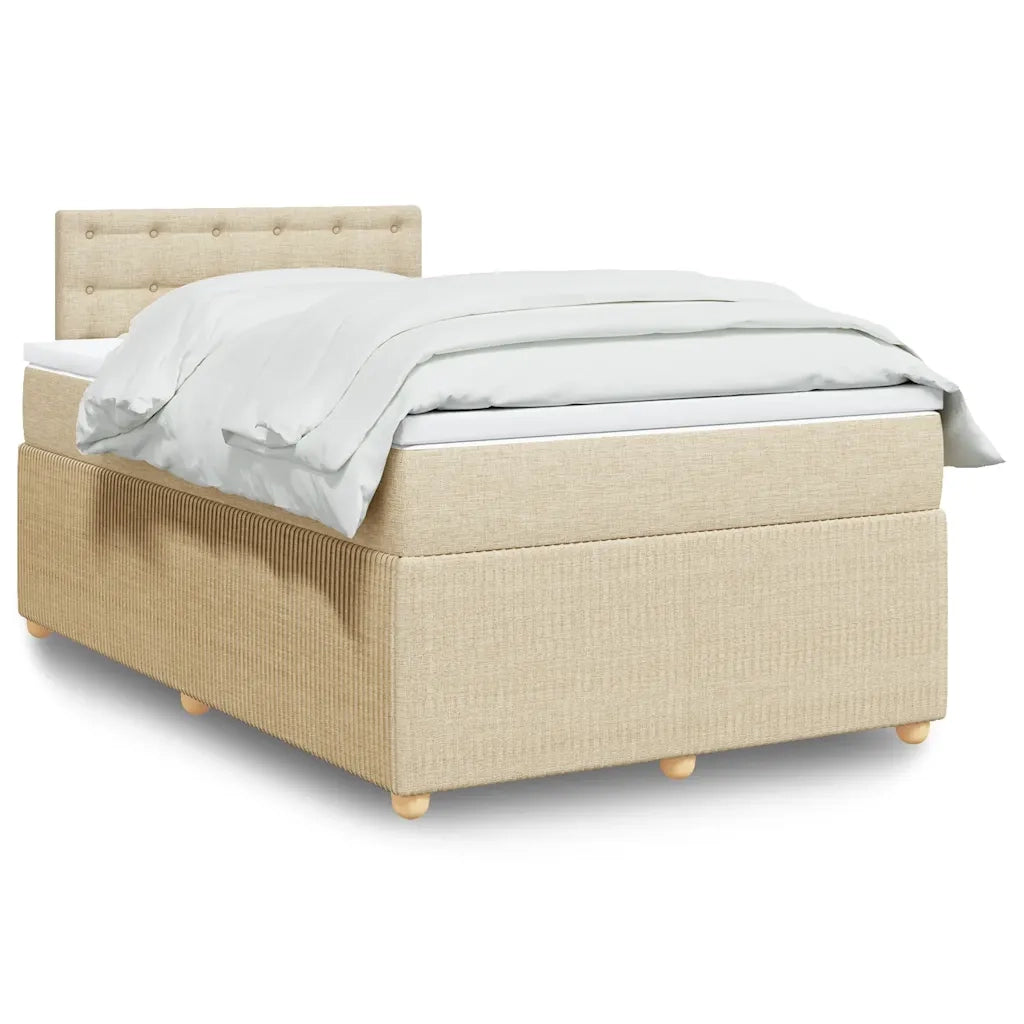 Giroletto a Molle con Materasso Crema 120x190 cm in Tessuto 3287414