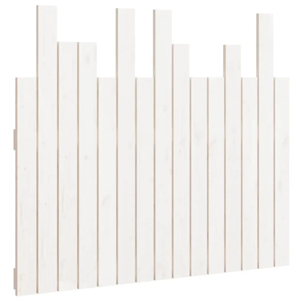 Testiera | Testata da Parete Bianca 95,5x3x80cm in Legno Massello di Pino