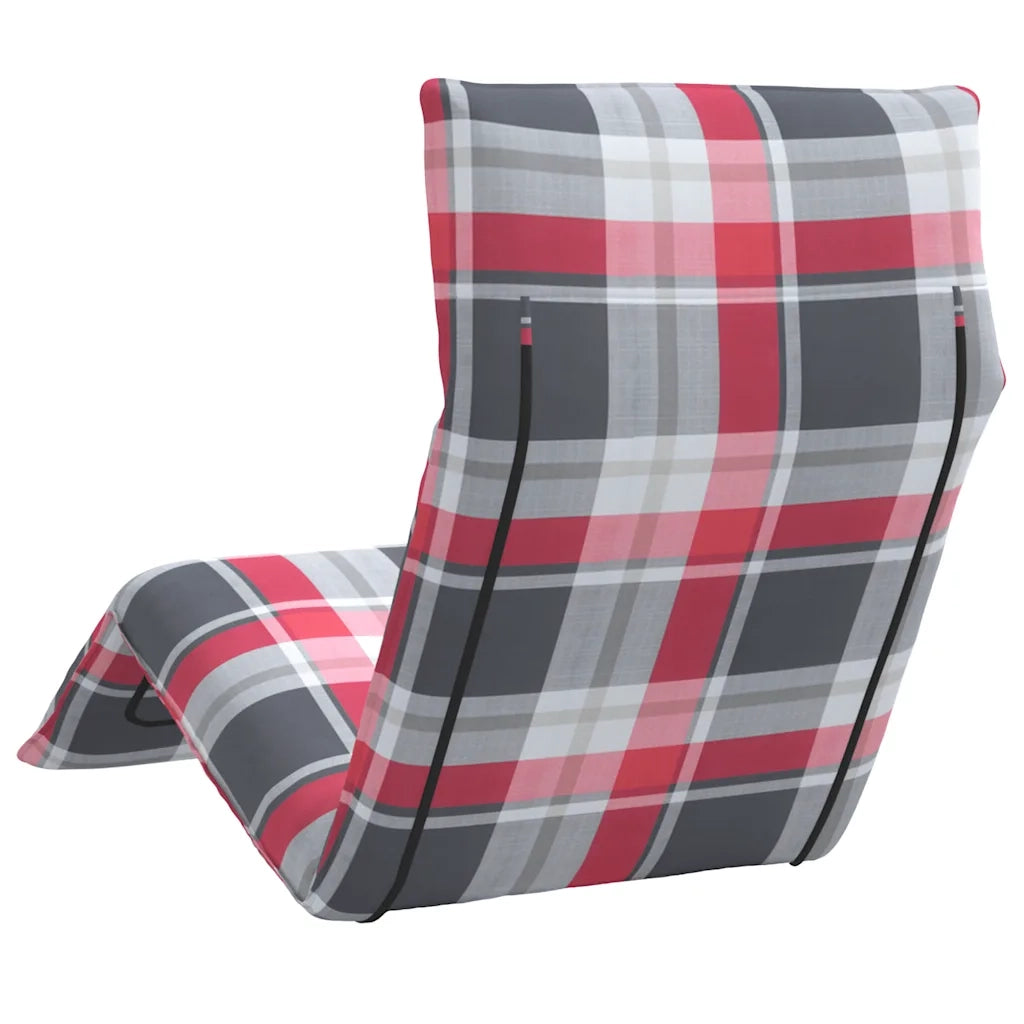 Sdraio da giardino | Lettino Pieghevole Quadri Rossi 175x54x8,5 cm in Tessuto Oxford