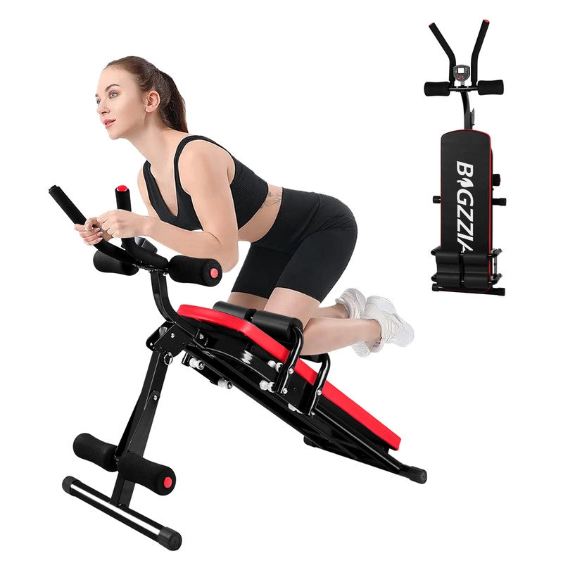 Panca Addominale Pieghevole, Panca Addominale Flessibile 5 in 1 , Attrezzatura per Fitness Verticale Multifunzionale Completamente Compatta