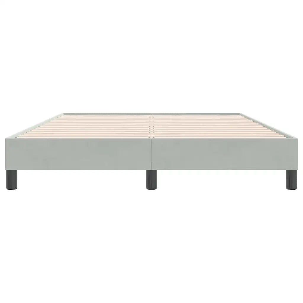 Letto matrimoniale | Letto per adulti | Giroletto senza Materasso Grigio Chiaro 140x220 cm Velluto