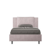 BS COM Letto una piazza e mezza contenitore imbottito 110x190 microfibra glicine