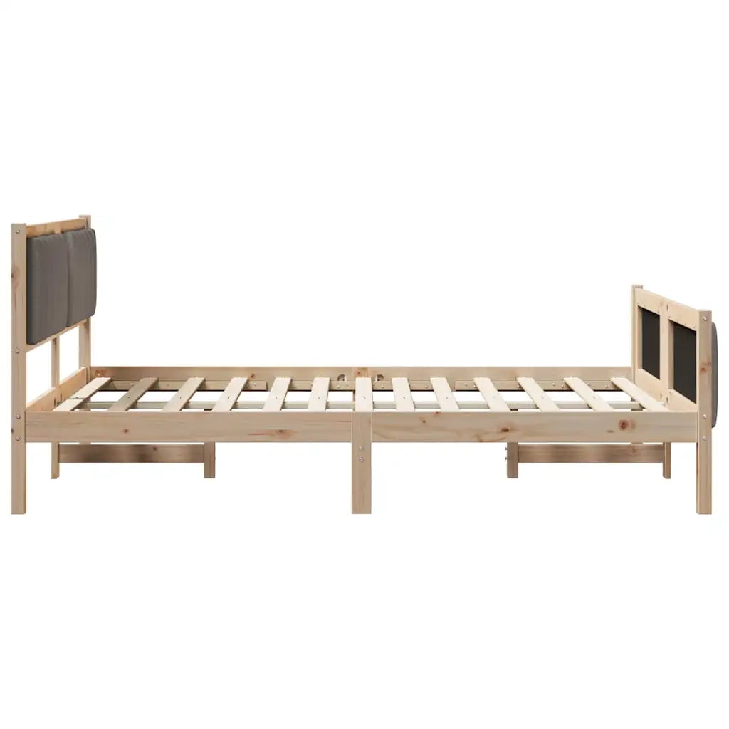 Letto matrimoniale | Letto per adulti | Struttura del Letto con testiera Marrone e taupe 135 x 190 cm