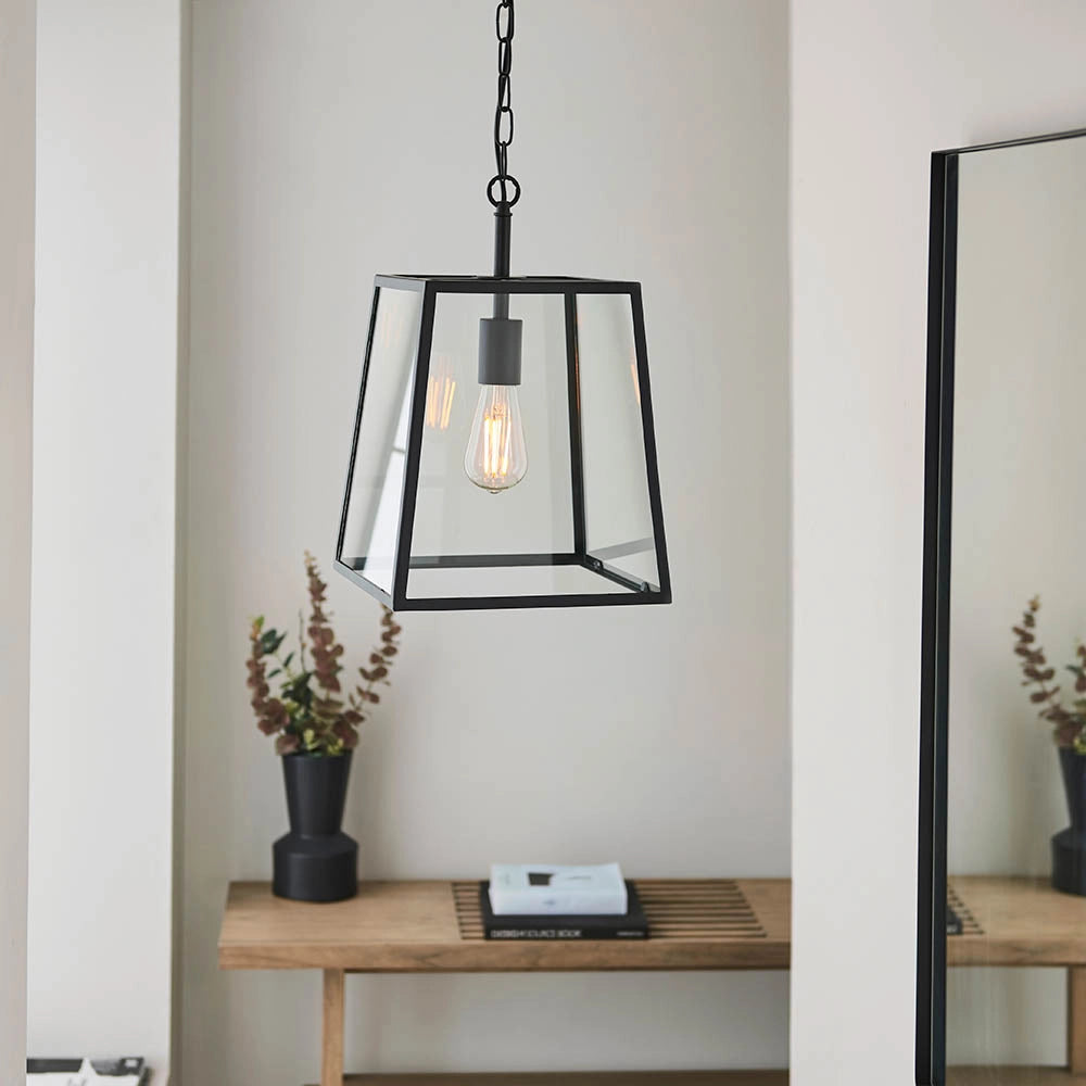 Lampada a sospensione industriale nera opaca E27 Endon