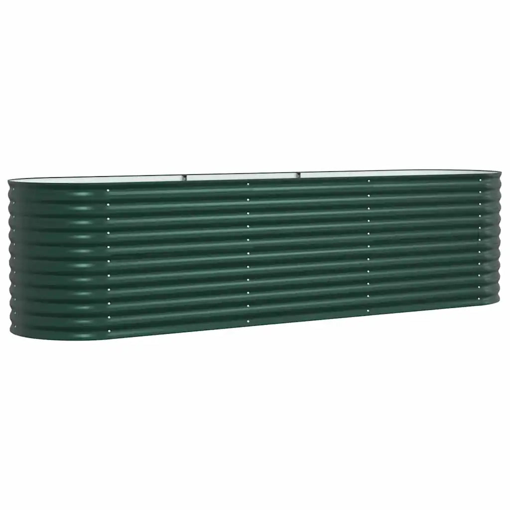 Fioriere | Cassetta per fiori | Letto Rialzato Verde 320 x 80 x 81 cm Acciaio