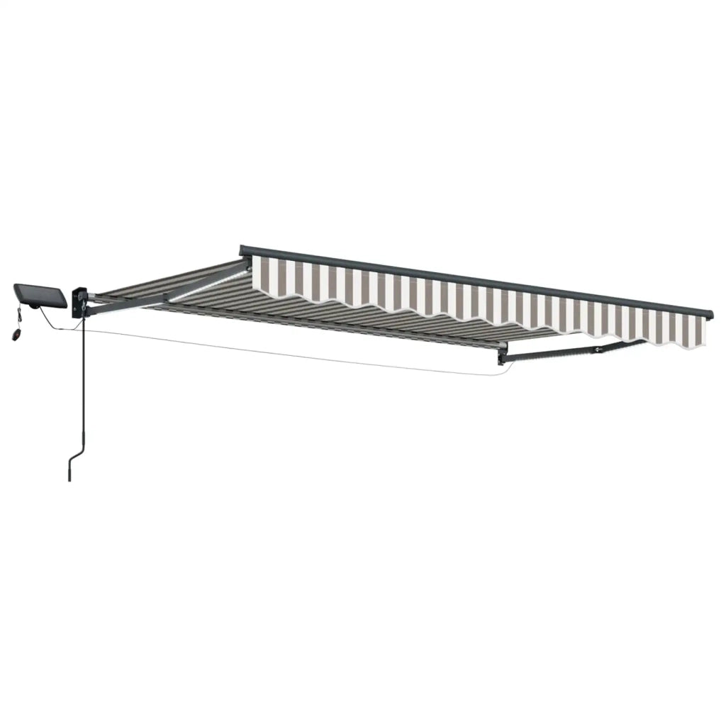 Tenda retrattile manuale con LED Grigio chiaro e bianco 3426360
