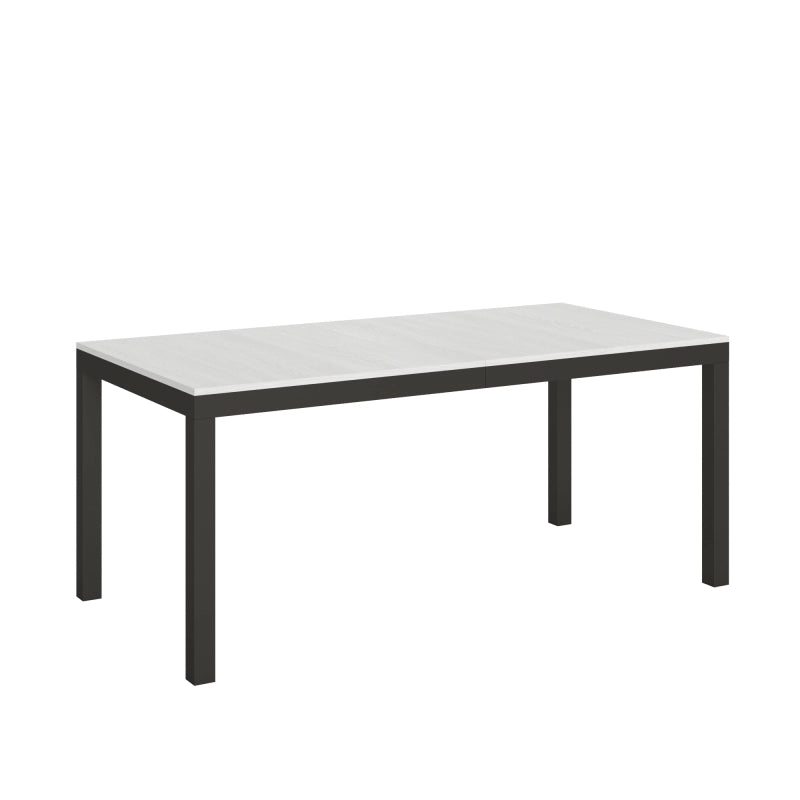 Tavolo allungabile 90x180/284 cm Everyday Evolution telaio Antracite - Bianco Frassino