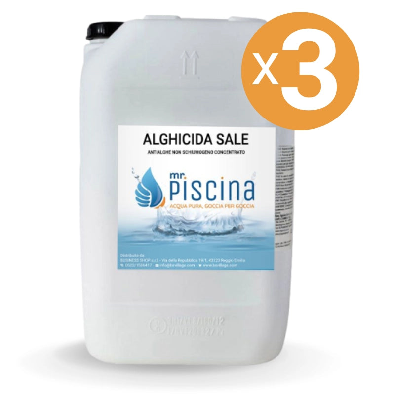 Antialghe piscina ALGHICIDA SALE - Concentrato non schiumogeno Quantità confezione: 3 confezioni