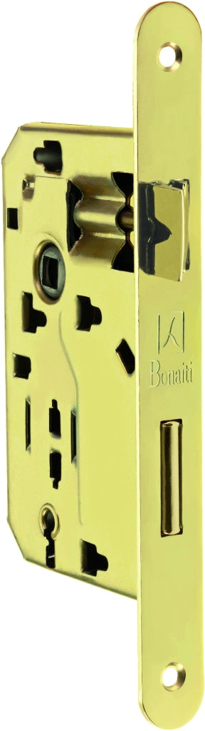 Bonaiti SERRATURA LEGNO PATENT INF. B/TONDO Art. 042T - ottonato lucido E.40