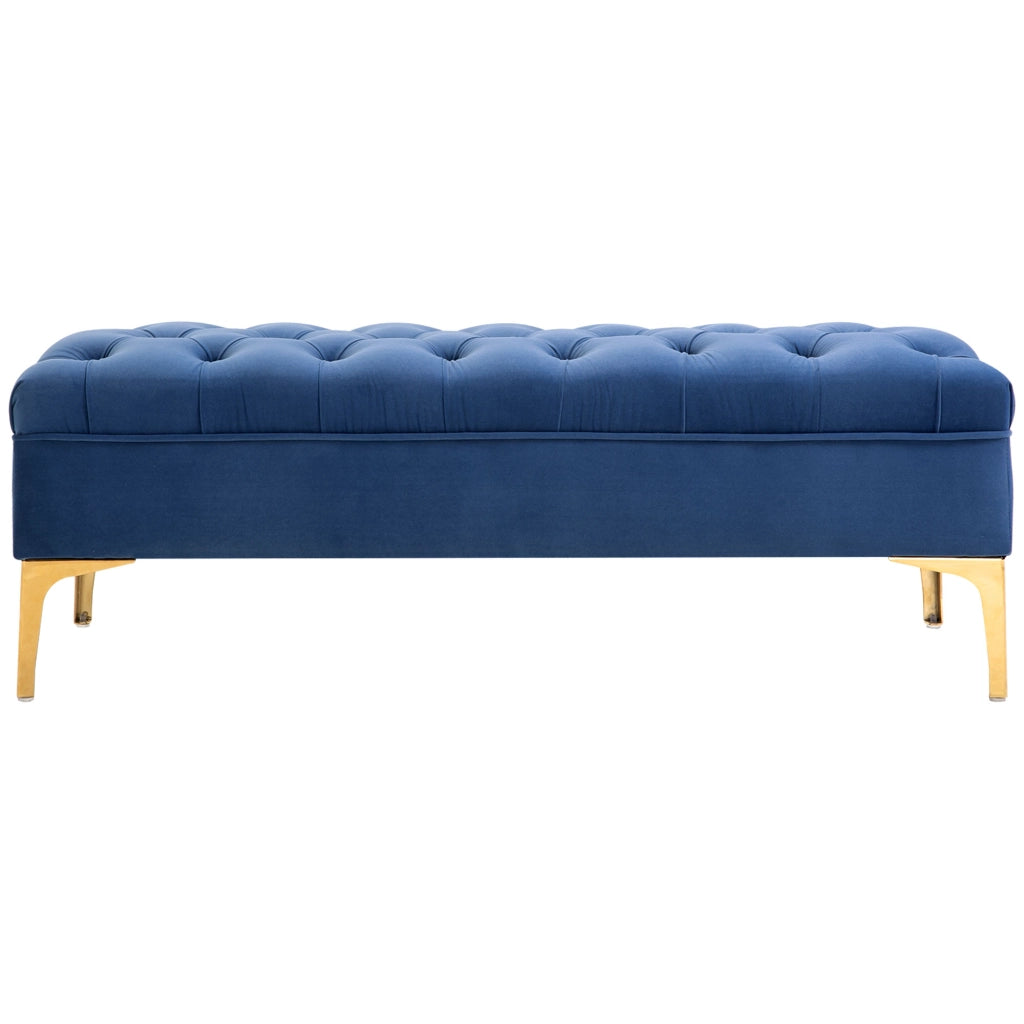 Letto contenitore imbottito in velluto blu ¨C Minimal ¨C 90x200 cm