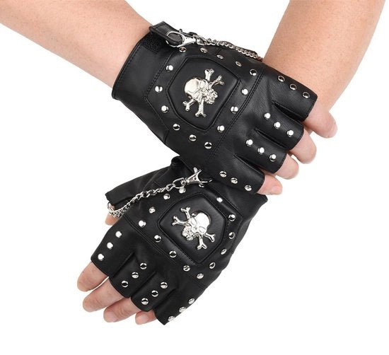 Manopole punk senza dita con chiodi a molla
